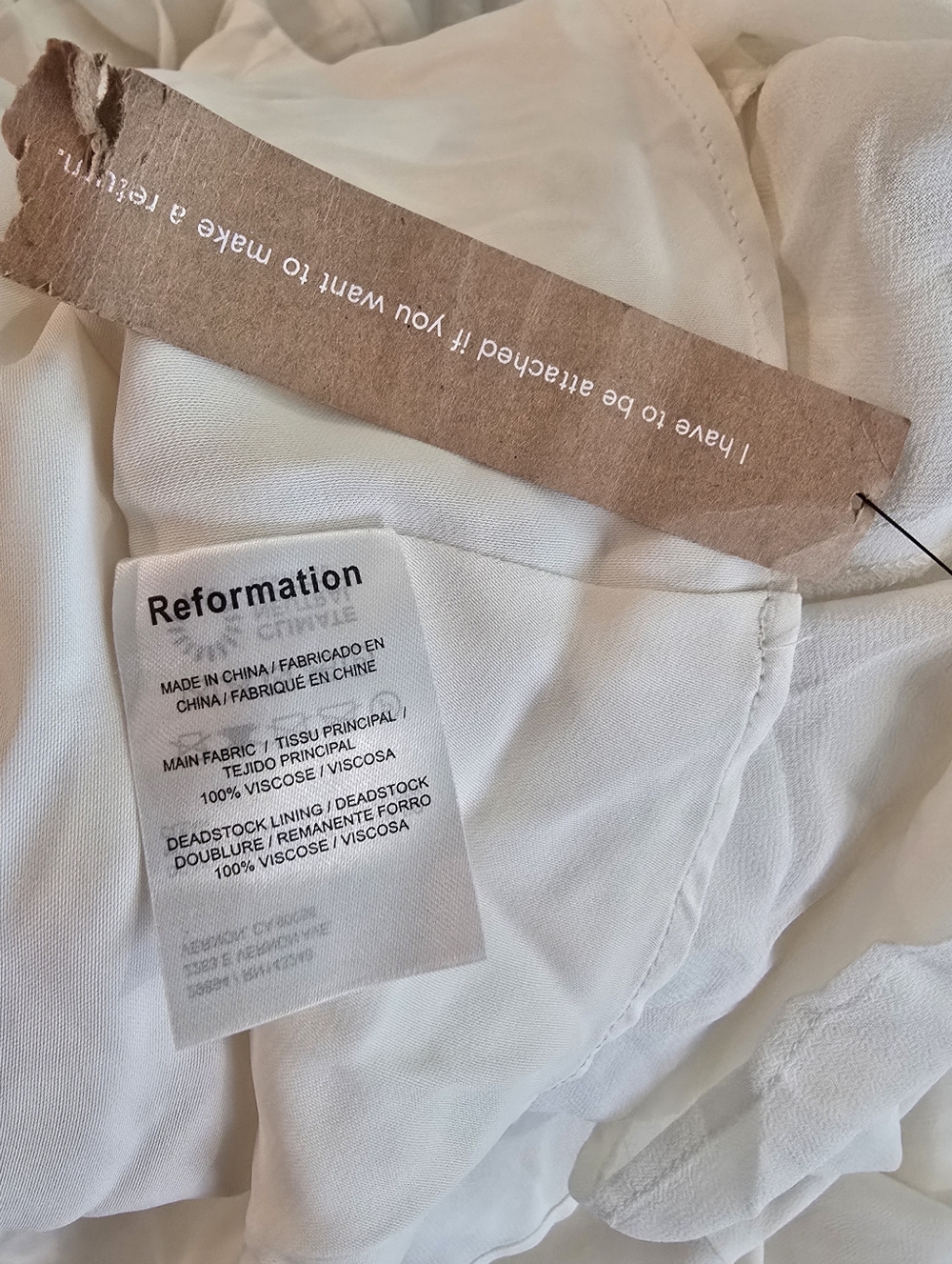NWT Reformation Nadira Dress in Ivory Sweetheart Neckline Shoulder Strap Ties - Picture 11 of 14